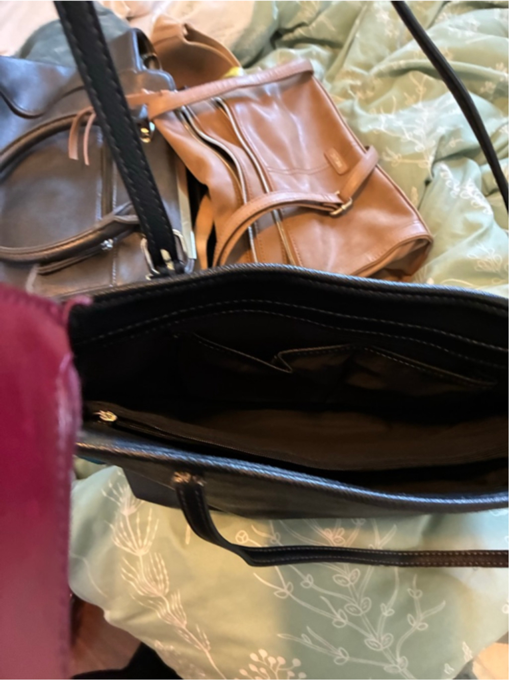 Women's Nine West Black Tote Bag One Size - Picture 4 of 4